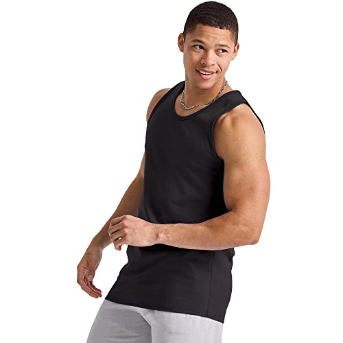 hanes mens essentials tank top pack midweight cotton tanks sleeveless shirts 3-pack