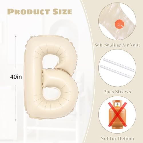 Image of 40inch OH BOY Balloons - Jumbo Cream White Sand Oh Baby Boy Balloon Sign for Backdrop Boho Baby Shower Kid Boys Birthday Gender Reveal Neutral Party Decorations