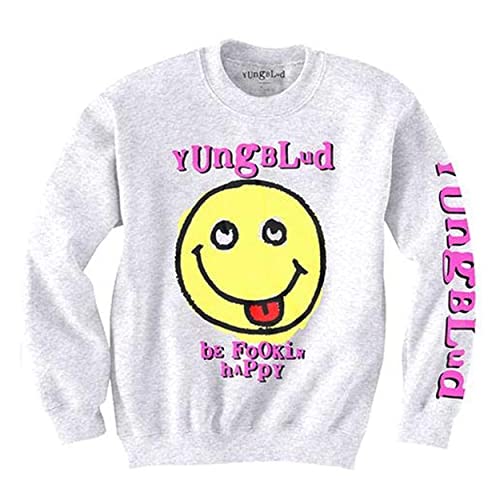 Yungblud Sweat-Shirt Raver Smile Logo Nouveau Officiel Blanc Unisex Size L Cover