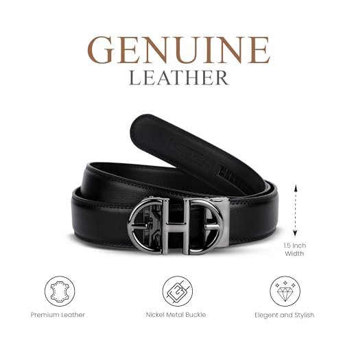 Image of Genuine Leather Belt for Men Formal & Casual Wear - Belts for Men Leather Original, Durable Buckle - Belt for Man - Gift for Husband, Father, Friend