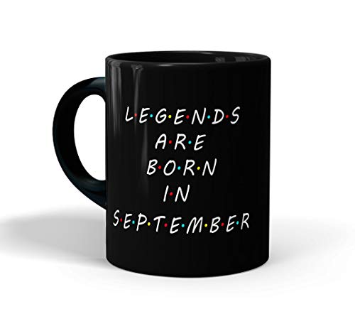 Image of inchLegends are Born in September Printed Black Coffee /Tea Mug for Birthday Gifts | Friends | Bestfriend | Sister | Brother | Gifting Mug | Loved Ones