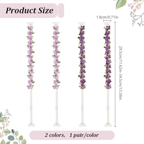 Image of FREEBLOSS 2 Pairs Decorative Bra Straps Adjustable Floral Bra Straps Replacement for Women Invisible Dress Strap, Multicolor