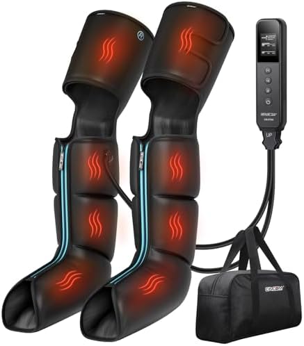 CINCOM Full Leg Massager with Heat and Compression, Air Compression Boots for Leg Calf & Foot Recovery, Edema Relief
