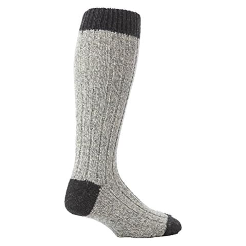Workforce - Mens Extra Long Knee High Thick Warm Wool Rich Knitted Boot Socks (WFH0035GRY) Cover