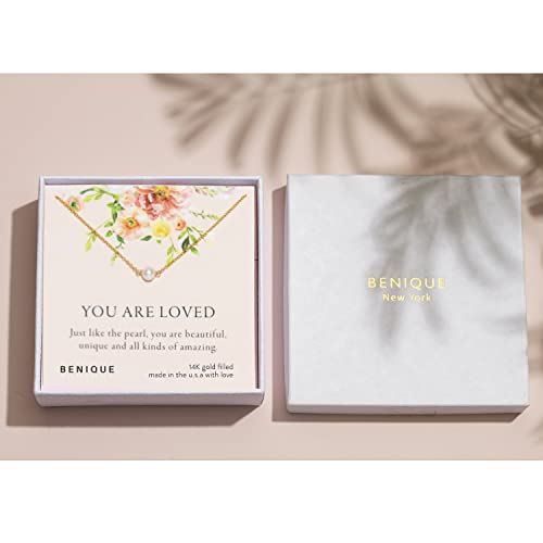 Single Pearl Choker Necklace, 925 Sterling Silver or 14K Gold Filled Fine Chain, Simple Dainty White Freshwater Pear Pendant, Made in USA, 13"-16" Adjustable4