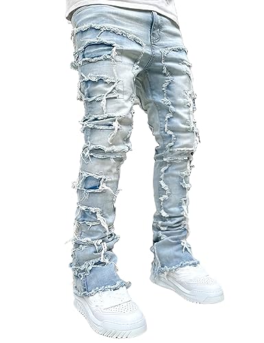 doublet DESTROYED DENIM PANTS 23SS サイズM Amazon.com: Mens Ripped Stretch Skinny Jeans Distressed Slim