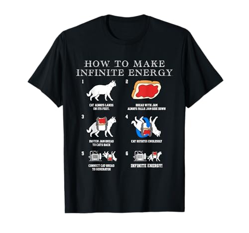 Funny Math Infinite Energy Cat and Mechanical Engineering T-Shirt