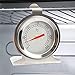 Backofenthermometer 300 Grad Edelstahl Rostfrei zum Aufhängen und hinstellen Backofen Thermometer analog Grill-Thermometer Bratenthermometer Ofenthermometer für BBQ, Grill, Smoker Silber