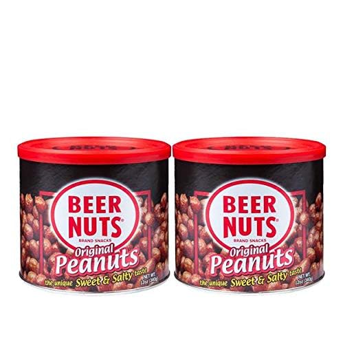 BEER NUTS Original Peanuts - Sweet and Salty Nut Bars Travel Size - Gluten Free Peanut Snack, Kosher and Low Sodium Peanut Snack - Resealable Tin of 12 ounces 12 ounces, 12 ounces, 12 ounces,