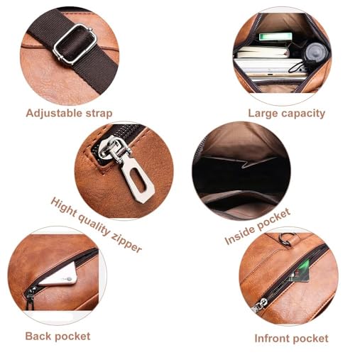 Image of Handcuffs sling bag | PU Leather Cross Body bags | Travel Office Messenger | One Side Shoulder Satchel for Men With Adjustable Strap & Spacious Storage