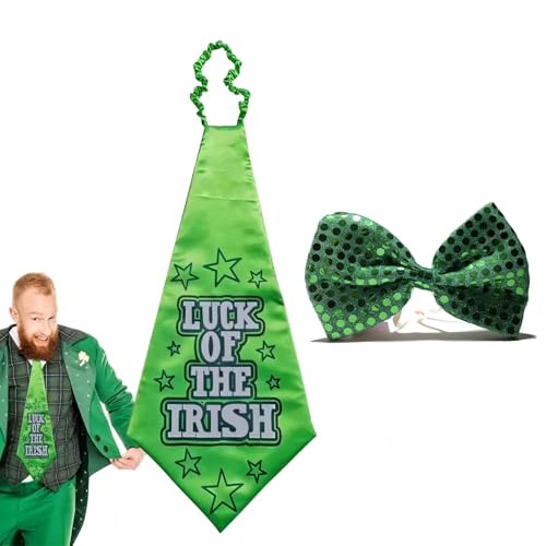 La Mejor Recopilación de Pajaritas para Hombre . 49 Juego de corbata y corbata para hombres y mujeres del día de San Patricio – Pajaritas de trébol verde irlandés con grandes lazos festivos para el cuello para fiesta de San...