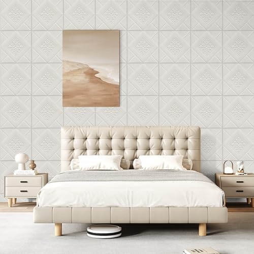 Ceiling Tiles 13.8 in×13.8in 3D Wall Panels Easy Installation Peel and Stick Ceiling Panel Cover 21 Sq. Ft, Pack of 16 Tiles for Home roof and Wall - Thumbnail 7