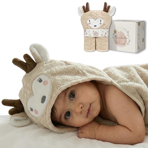 Bianbella Toalla Bebe Recien Nacido con Capucha para Baño Piscina Playa   Capa de Baño Bebe Unisex Fabricado en Algodon 100% Organico   Regalo Recien Nacido Niño y Niña   Talla 0 4 años
