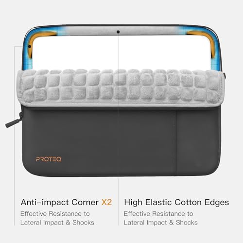 Image of Proteq 360 Laptop Sleeve Protective Cover - Onyx Black, 15.6 Inch | Compatible with HP,MacBook Air /Pro, Samsung,Dell,Lenovo,ASUS Laptop Safety Cover | with Accessory Pocket | Shockproof Laptop Sleeve