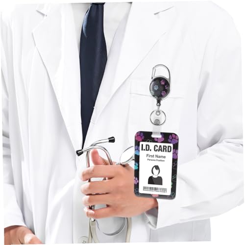 Tarjetero colgante para evitar pérdidas, funda de identificación con cordón para hospital 7