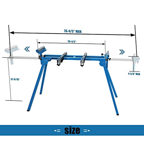 REYLEO Folding Miter Saw Stand, Maximum 330 Pounds Support, 21.6 pounds light stand with Quick Attach Tool Mounting Bars - Thumbnail 5