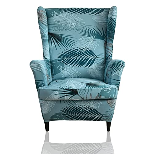 Jusmate Wing Chair Slipcover, 2-Piece Printed Wingback Chair Cover