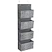 SONGMICS wiszący organizer wisząca półka wisząca z 4 kieszeniami drzwi sypialnia szafa biurowa 33,5 x 12 x 100 cm Heather Grey RDH004G11