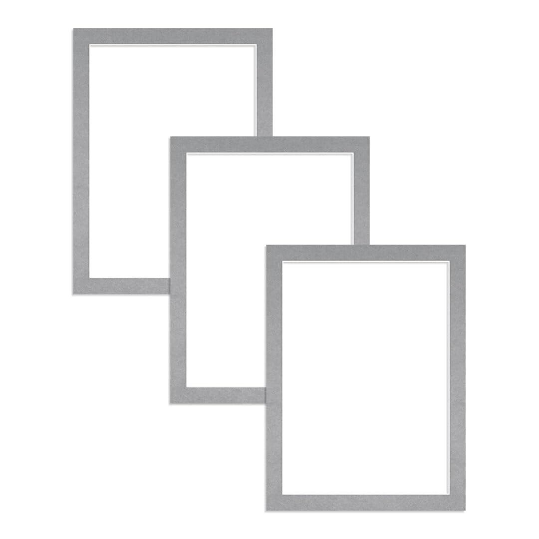 Alison Kingsgate 8X6 Silver Picture Mount for Frame - 7X5 Aperture - Pack 3 — image 1