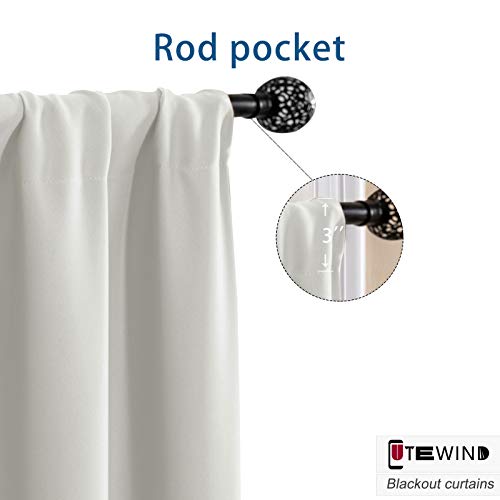 Cutewind Grayish White Blackout Kitchen Tier Window Curtains 24 Inch Length For Bathroom Rod Pocket Thermal Insulated Tiers Curtains For Small Window Drapes 2 Pieces #TOP2