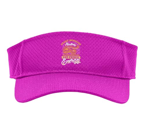 Healing Transformation Primal Energy - Herpetologist Snake Sport Sun Visor, Adult, One Size, Pink