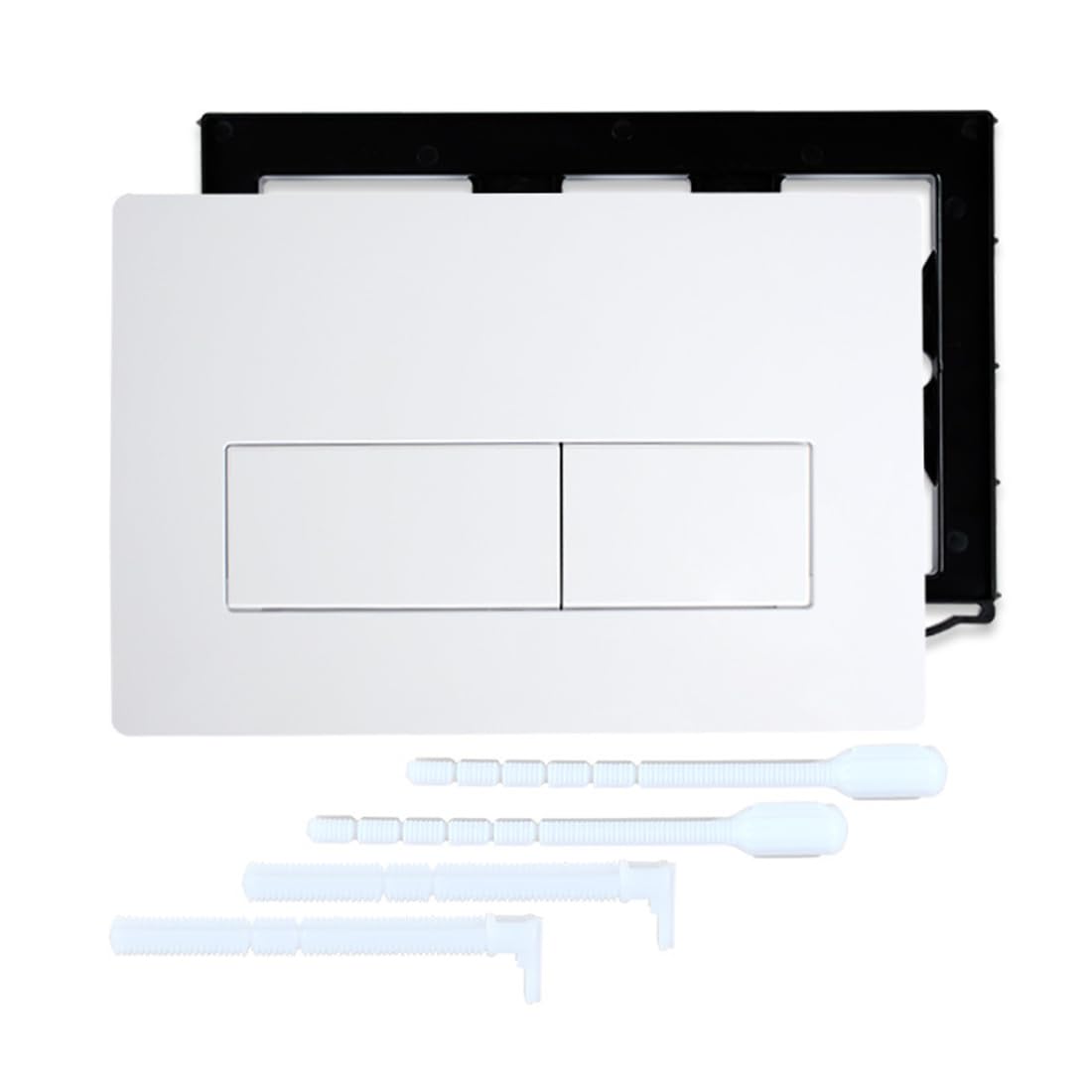 1 Pezzi Placca Di Comando Compatibile Con Geberit Sigma, Up300 E Up320, Piastra Doppio Scarico, Dimensioni 243×163 Mm, Completa Di Set Di Leve Di Scarico E Telaio Di Montaggio（Bianco,A)