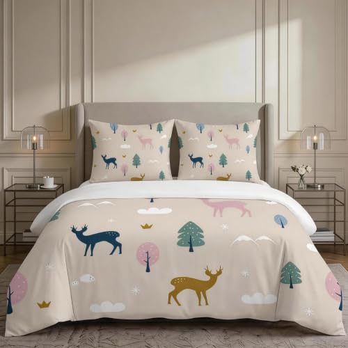 Housse de couette impression 3D originale motif cerf sauvage