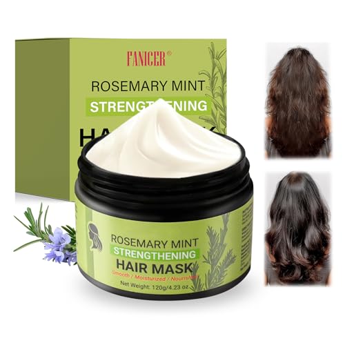 120ml Mascarilla Capilar de Romero, Mascarilla para el cabello, Mascarilla Nutritiva de Romero,Para Hidratación y Reparación Profunda,Para Todo Tipo de Pelo, Especialmente Secos y Encrespados