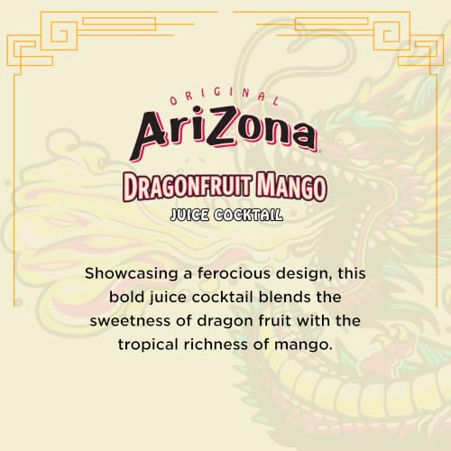 Image of AriZona Dragon Fruit Mango - Fruit Juice Cocktail - 16 Fl Oz (Pack of 12)
