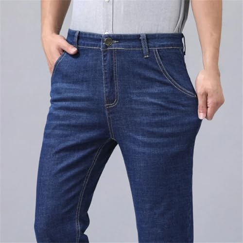 Men's Fashion Straight Jeans Stretch Slim Fit Comfortable Business Denim Trousers3