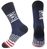 Cpyang Let's Go Brandon Socks President Trump Socks American Flag Socks Funny FJB Joe Biden Socks For Patriotic Gift Blue 12.5 M-8512