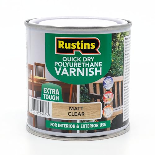 Rustins Quick Dry Polyurethane Varnish, 250ml, Matt Clear Fi...