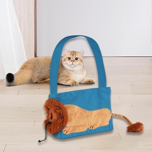 JISADER Bolsa de transporte para animais de estimação em lona resistente e prática, azul S