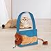 Dualoai Stylish Pet Carrier Canvas Tote Bag for Small Pets, Blue S