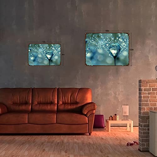 Eorntdy Retro Metal Tin Sign Wall Decor Dandelion And Water Droplets Wall Art Metal Tin Poster Modern Home Decor Art Metal Poster Home Bar Shop Decorations Coffee Vintage Sign Gift 12X16Inch #TOP6