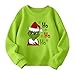 EOPUING Ugly Christmas Sweater Kids Holiday Girl Cute Funny Cartoon Graphic Printed Sweatshirts Xmas Long Sleeve Clothes Shirts(Green,140)