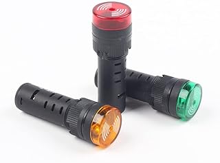 AD16-16SM 16mm 12V 24V 110V 220V Flash Signal Light Red Warning Buzzer Beep Plastic Indicator Red Green - (Color: 12V-Yellow)