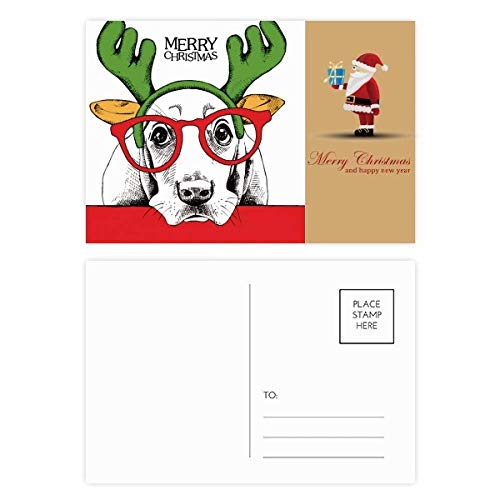 Cartes postales Chien Aquarelle Noël | Lot de 20 cartes de vœux festives pour la fin d'année