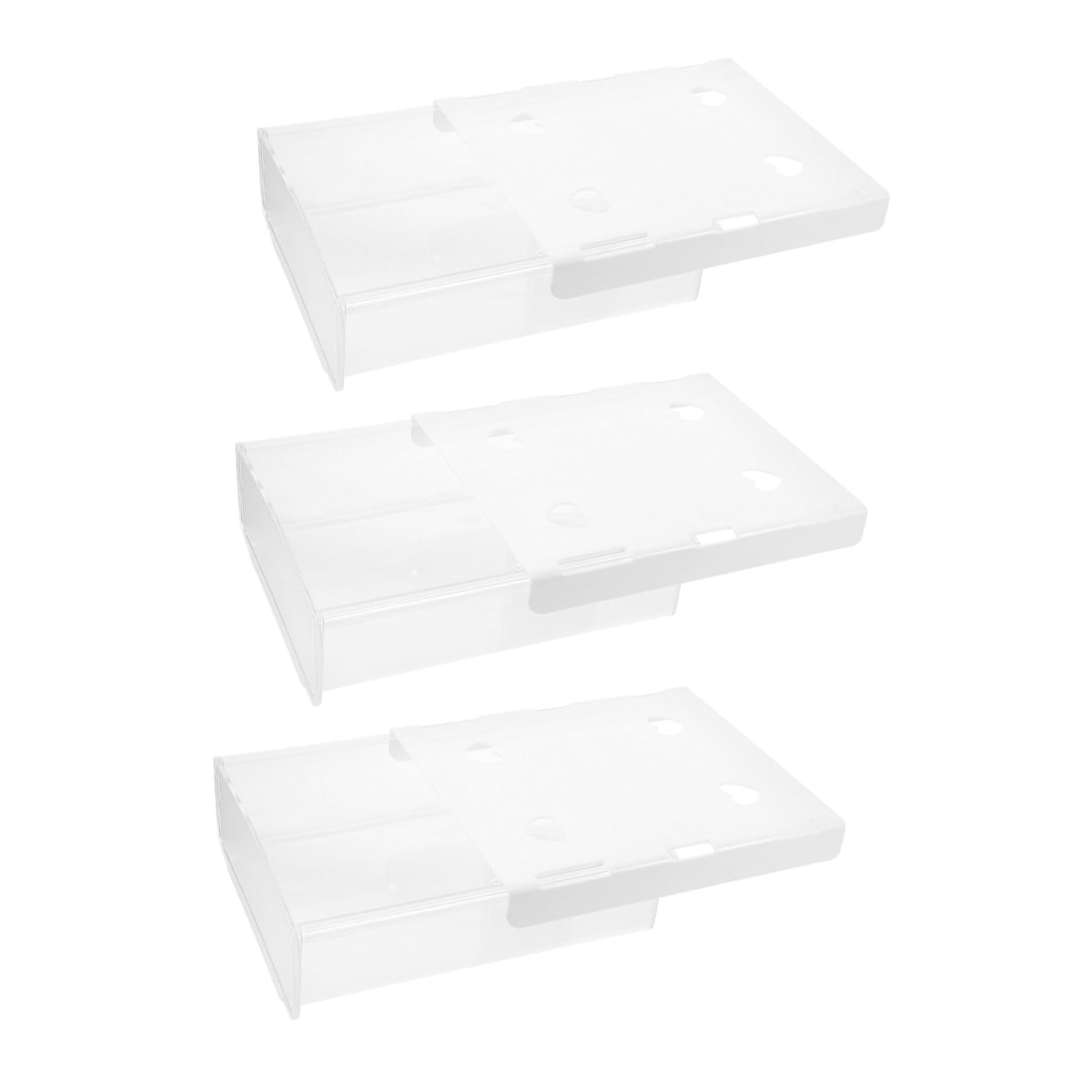 Tofficu 3 Piezas organizador de ropa cajones almacenaje escritorios caja almacenaje cajas organizadoras organizador de escritorio White