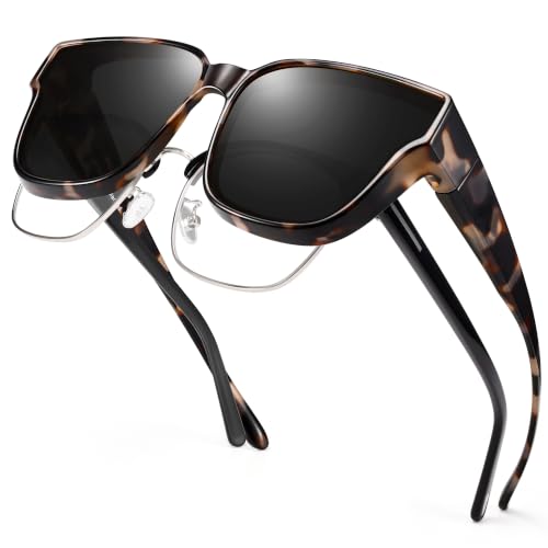 Image of URUMQI Polarized Sunglasses Fit Over Glasses Women Men UV400 Trendy Shades