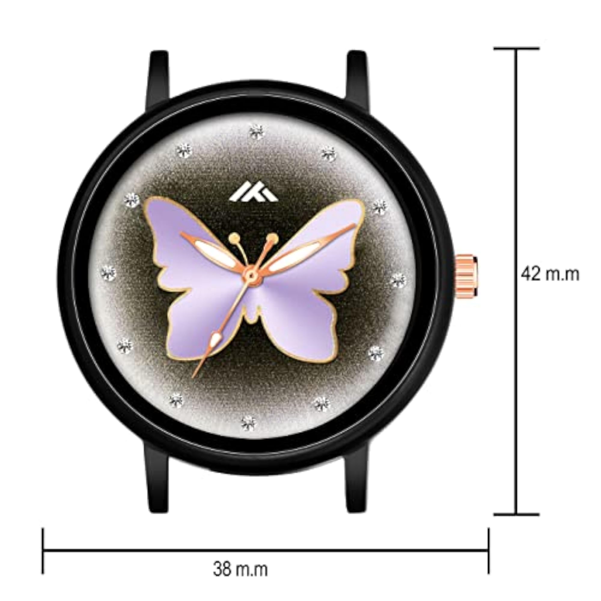 Women's Butterfly Printed Dial Leather Strap Watch