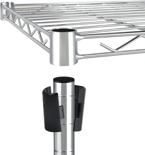 Image of Simple Deluxe Heavy Duty 5-Tier Storage Shelving Unit, 35.83 inch W x 13.98 inch D x 61.02 inch H, 1250 Lbs Loading Capacity, Chrome