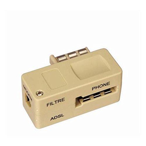 Waytex 39310 Prise gigogne téléphone avec Filtre ADSL + RJ12 Beige