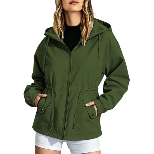 Manteau mi-saison femme à capuche blouson pluie pour balade nature
