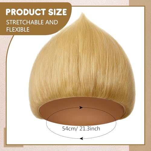 Image of Geyoga 1 Pcs Funny Wig Crazy Hair for Halloween Party,Light Gold | Funny Colorful Wig Adults Use, Unisex Funky Hairband, Halloween Mardi Gras Cosplay Costume Party Accessories