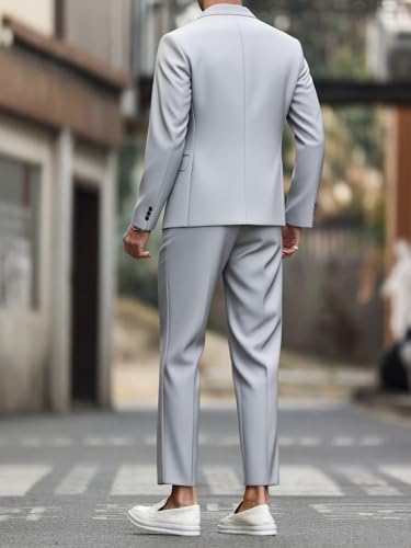EMERAIDVLN Men's 3 Piece Suit Slim Fit, One Button Blazer Jacket Vest and Pants Suits Set for Wedding Prom Party Business4