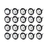 Meerkatt (Pack of 20) 3/4 Inch Miniature Round White LED Small Side Marker Clearance Lamp Indicator SMD Light Universal Waterproof Truck Trailer Marine Bus Camper Tractor black rubber grommets 12V DC