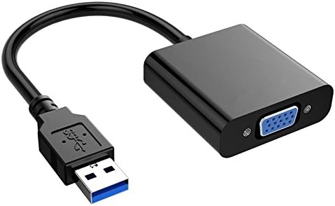Dorggi USB 3.0 to VGA Adapter Multi-display Video Converter - PC Laptop Windows 7 8 10 and more(Black)