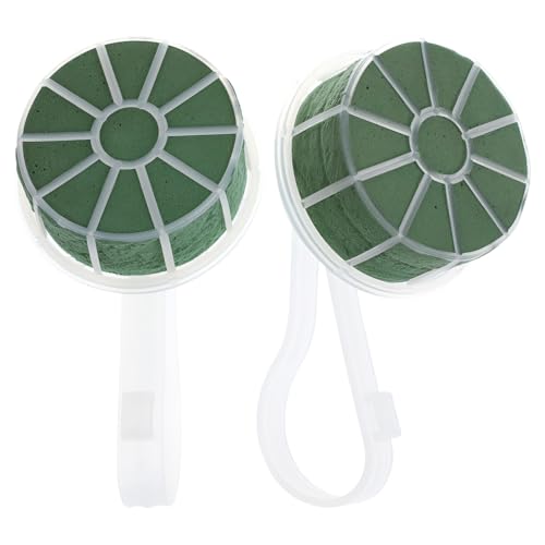 Veemoon 2pcs Bouquet Foam Floral Holder Floral Handle Green Floral Arrangement Foam Flowers Artificial Flowers Handle DIY Foam Grip Flower Arrangement Plastic Tool Wedding Bridesmaid