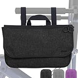 Vive Wheelchair Carry Bag - Arm Rest Pouch for Rollator, Walkers, Power Wheel Chairs and Knee Scooters - Side Storage Organizer for Elderly, Seniors, Adults (Black)